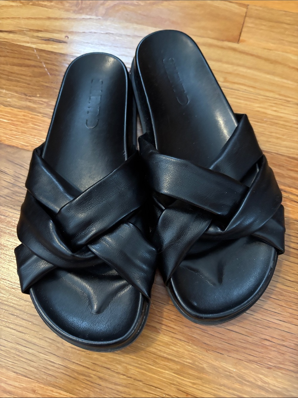 Black Braided Slide Sandals for Women - Unbranded